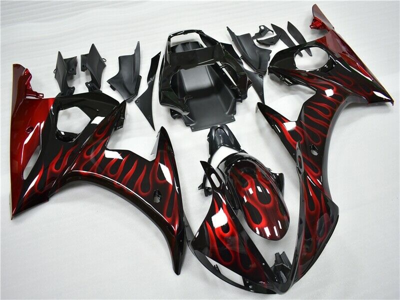 2005 Yamaha YZF R6 Amotopart Fairing Red Flame Kit