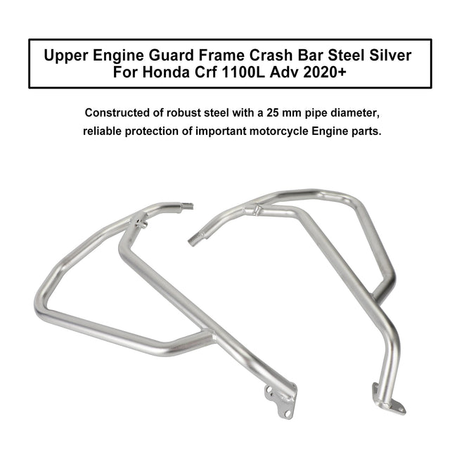 Upper Engine Guard Frame Crash Bar Steel Silver For Honda Crf 1100L Adv 20+ 22