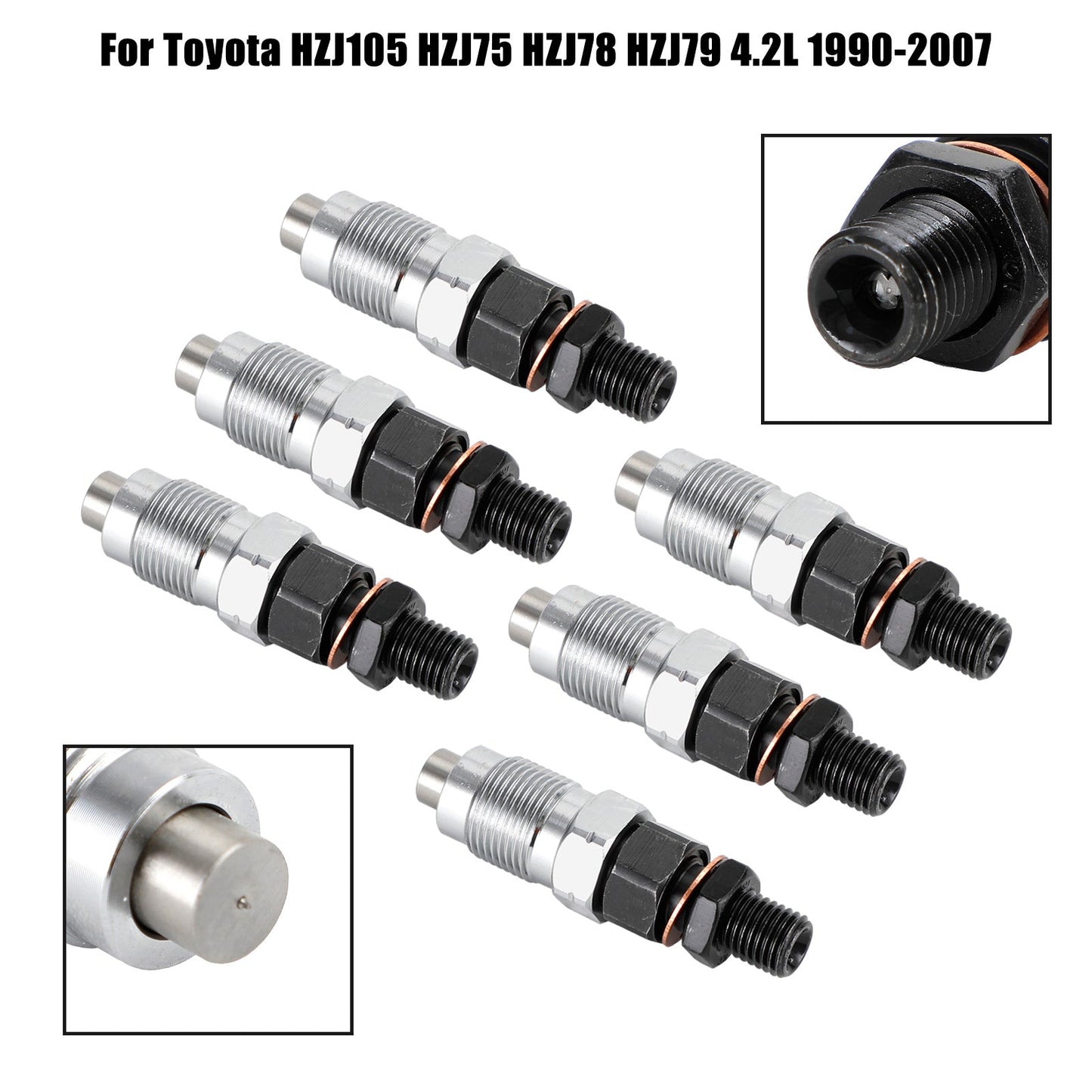 1990-2007 Toyota HZJ105 HZJ75 HZJ78 HZJ79 6PCS Fuel Injectors 23600-19075 Fedex Express