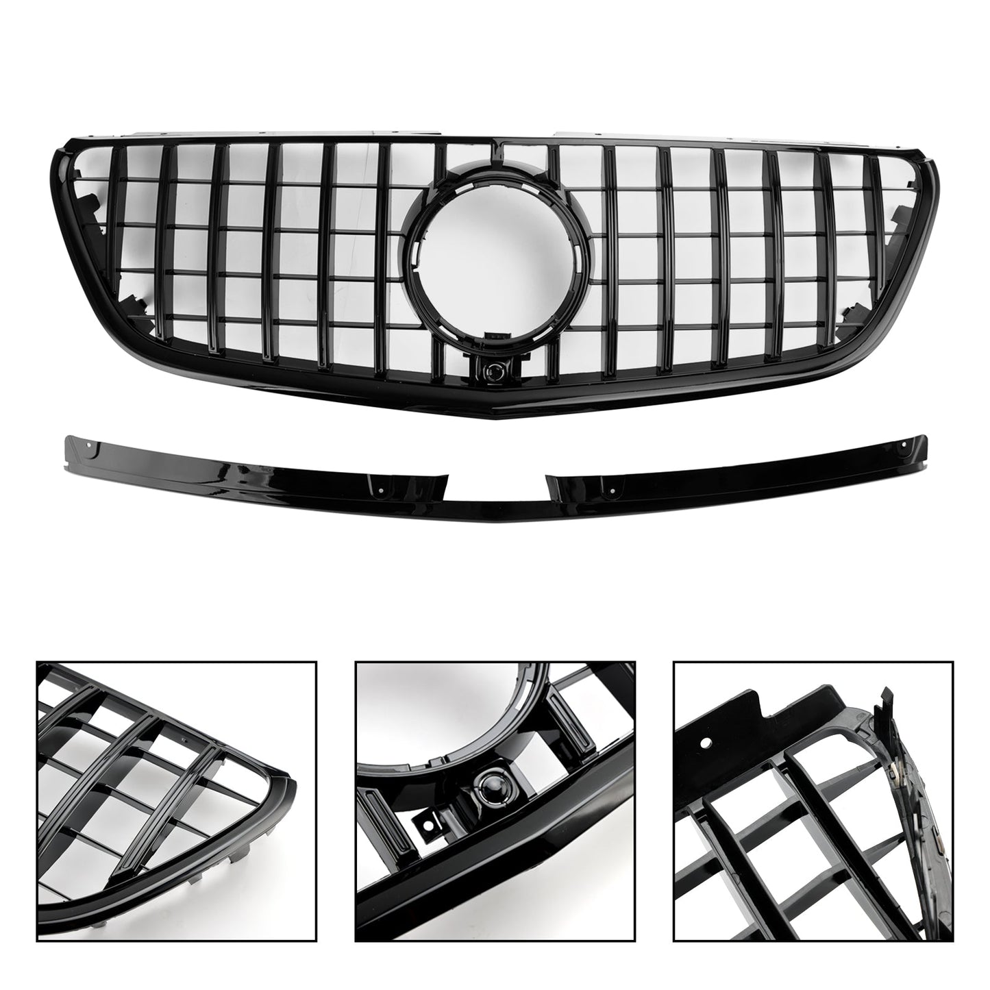 2015-2019 Mercedes Vito W447 GT Stlye Gloss Black Front Bumper Grill Grille