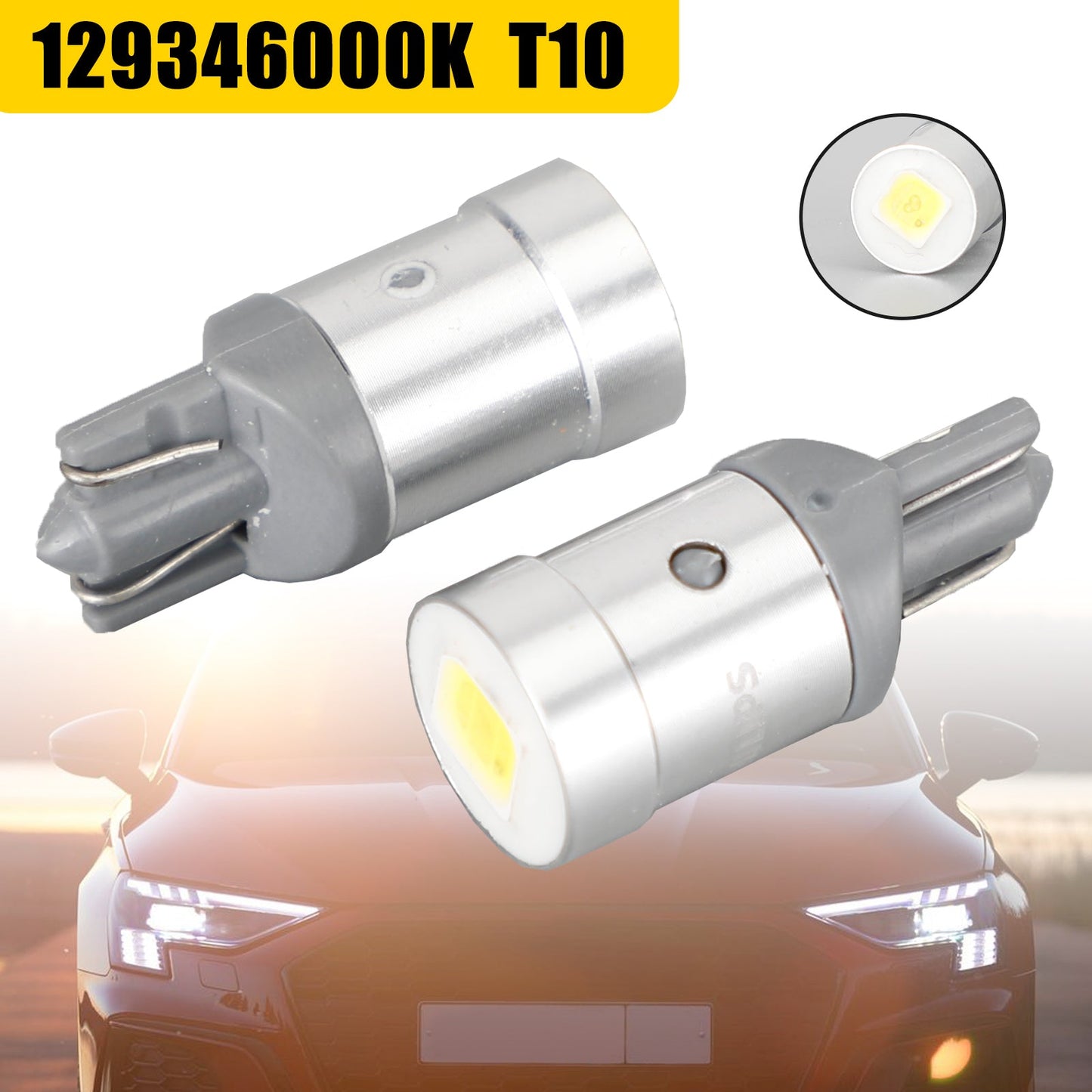 For Philips 129346000KX2 Car Xenon White Vision LED T10 12V1W W2.1*9.5D