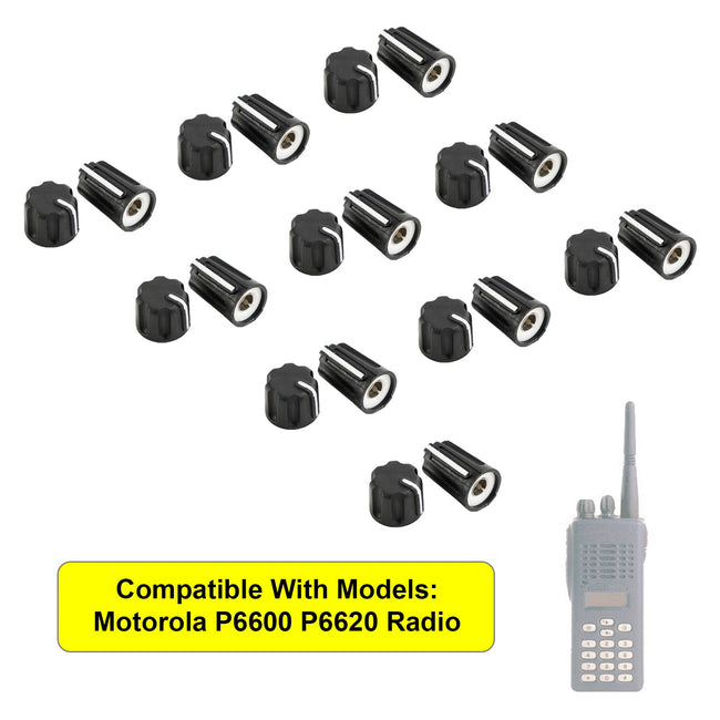 10Set Volume Control & Channel Selector Knob Cap For Motorola P6600 P6620 Radio