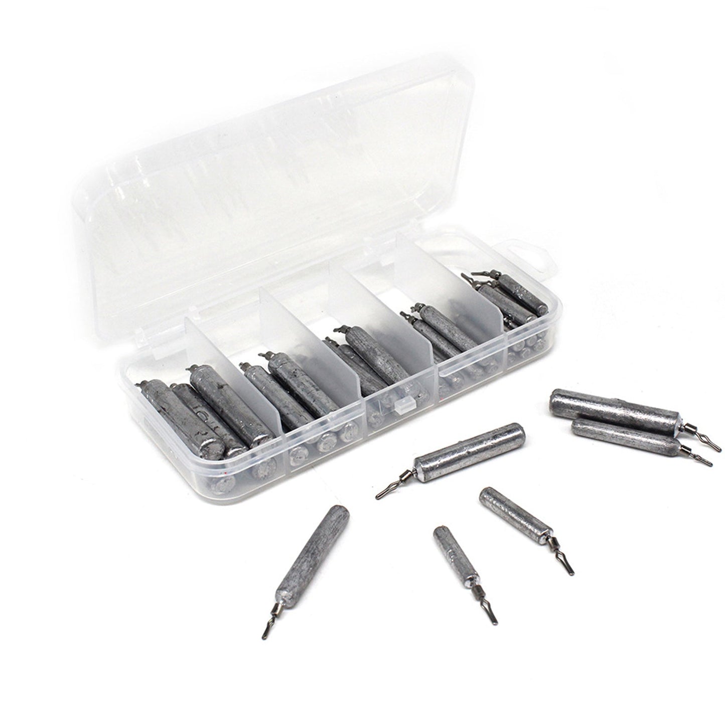 Drop Shot Weight Stick Type Bass Fishing Line Grip Swivel Lead Sinker Set