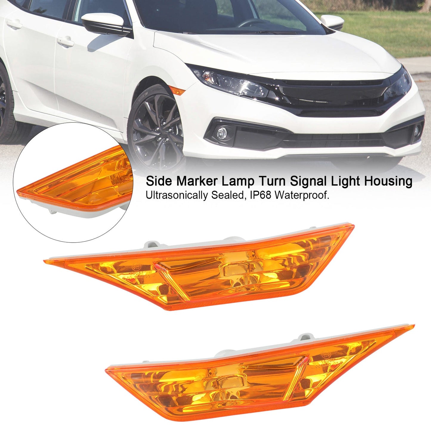 2016-2021 Honda Civic Amber Side Marker Lamp Turn Signal Light Housing