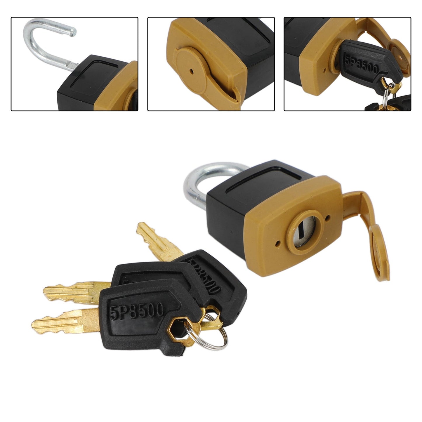 1Pcs Padlock Pad Lock W/3 New Keys For Caterpillar (CAT) 5P8500 246-2641