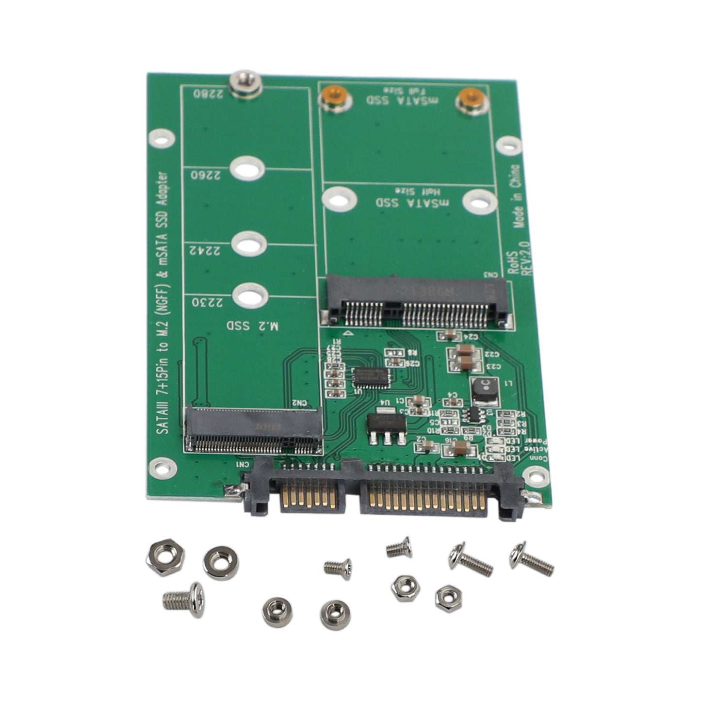 2 In 1 mSATA / M2 NGFF SSD to SATA Converter Adapter Combo Card M.2 Board