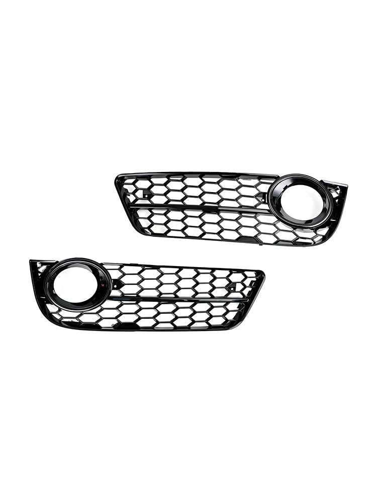 2007-2011 Audi A5 Pair Honeycomb Front Fog Lamp Cover Grille Grill