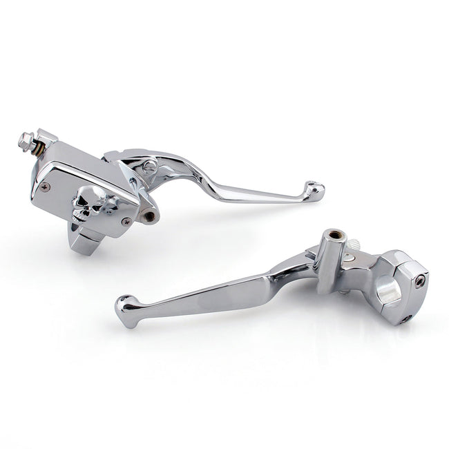 Skull Reservoir Brake Clutch Levers For Kawasaki Vulcan 800 1500 1600 2000 C