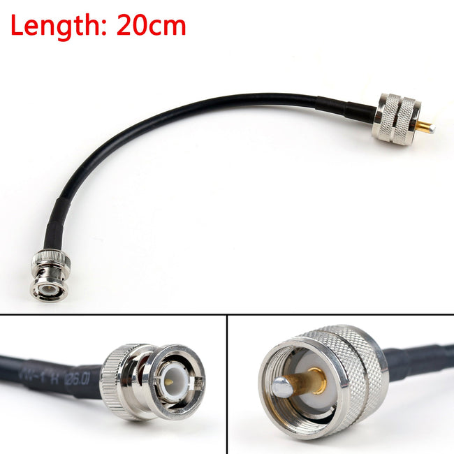 20cm RG58 Cable PL259 UHF Male Plug To BNC Male Straight Crimp Coax Pigtail 8in