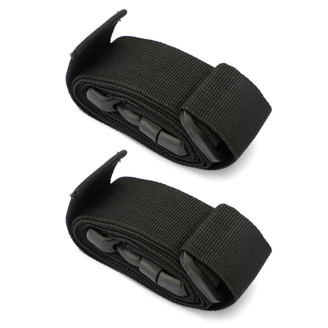 2PCS Multifunctional Adjustable Walkie Talkie Nylon Waist Outdoor Belt Black