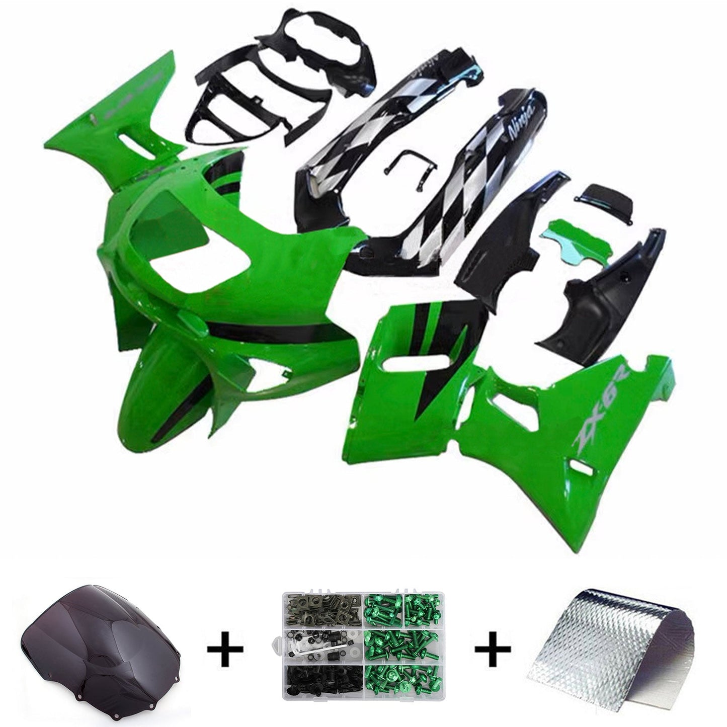 1993-2007 Kawasaki ZZR400 ZZR600 Injection Fairing Kit Bodywork Plastic ABS#107