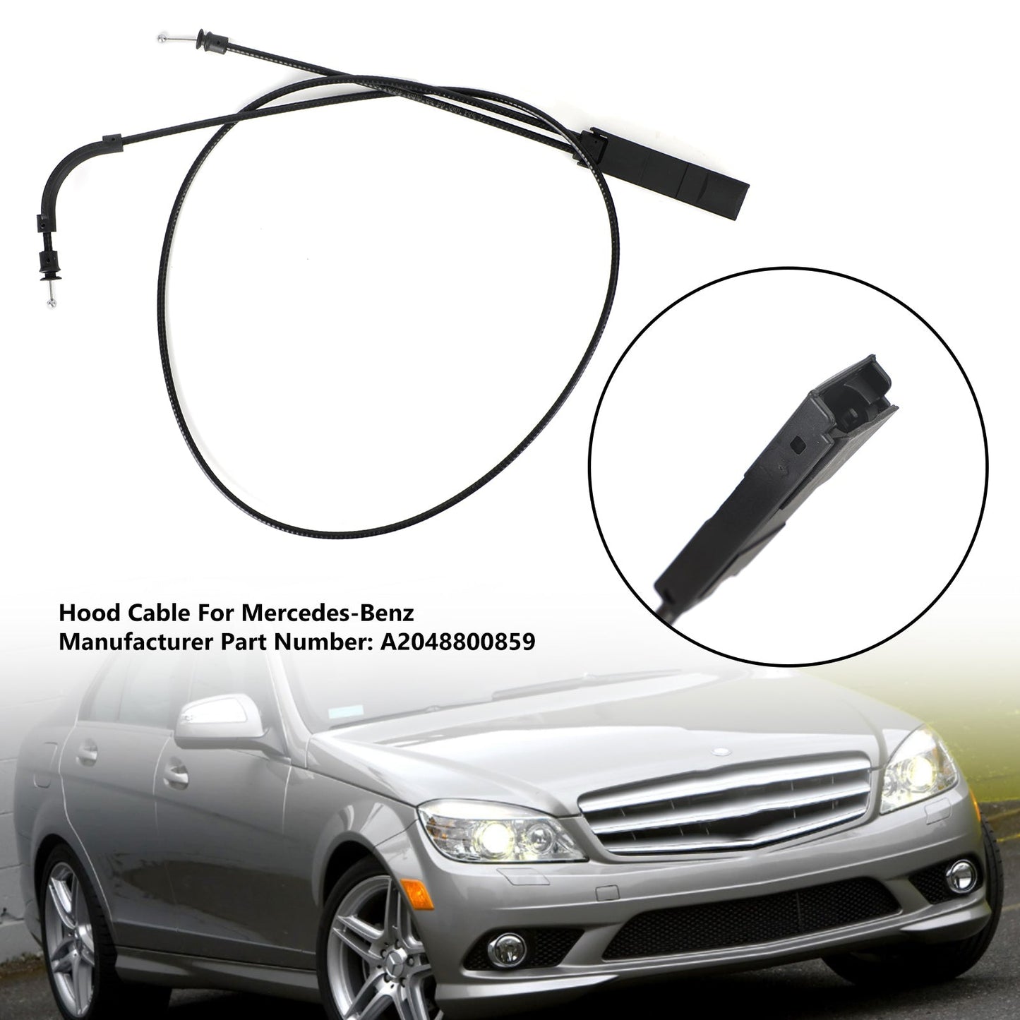 Engine Hood Release Front Cable A2048800859 For Mercedes X204 C250 C350 C63 AMG