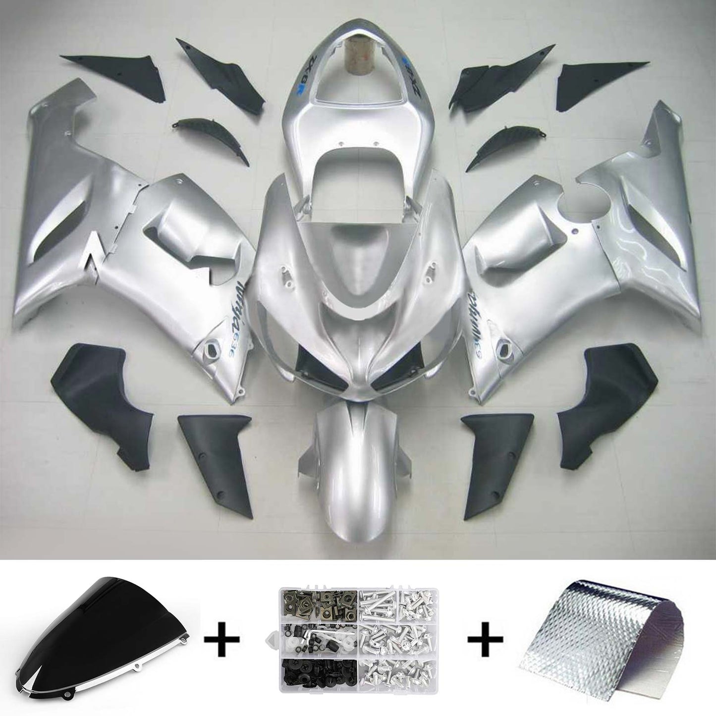 2005-2006 Kawasaki ZX6R 636 Amotopart Injection Fairing Kit Bodywork Plastic ABS #130