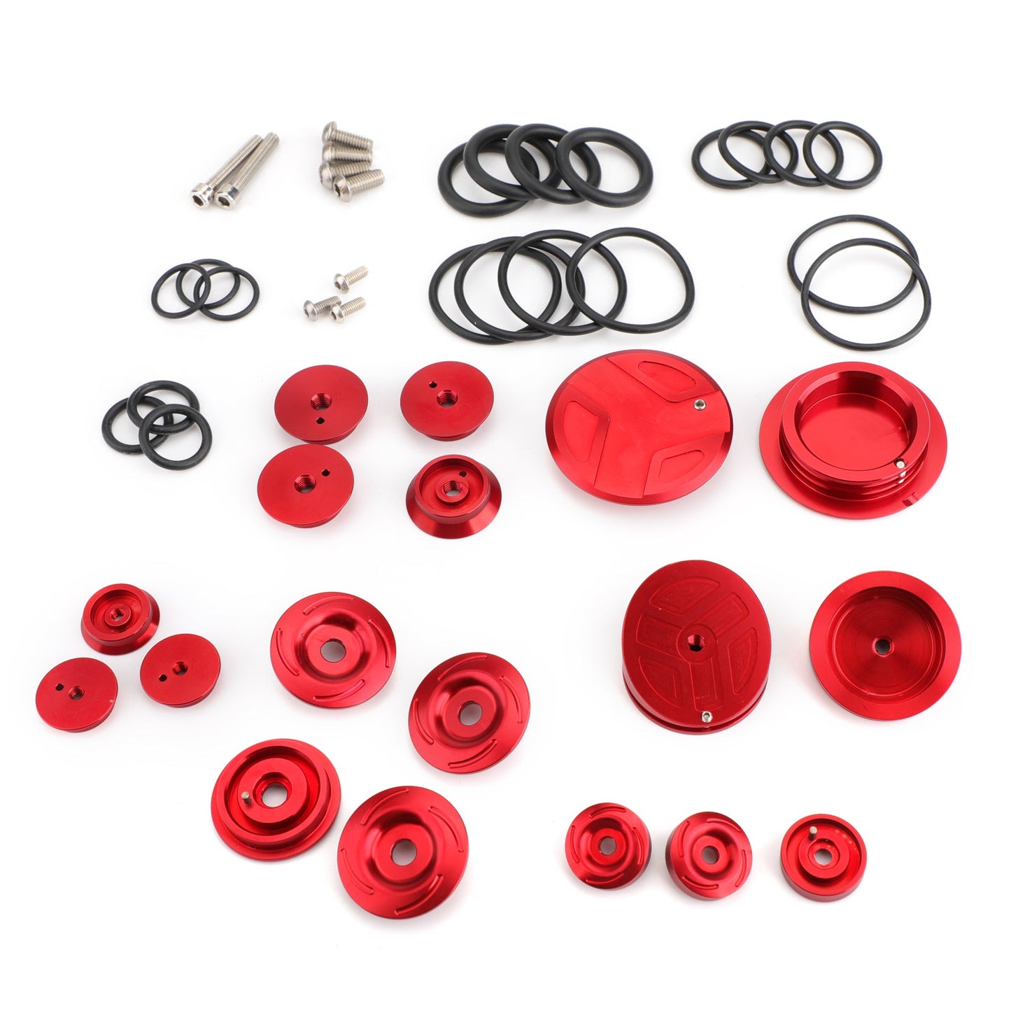Upper Frame Plugs Caps Covers Set CNC Aluminum For BMW R1200GS ADV LC 13-19 Red