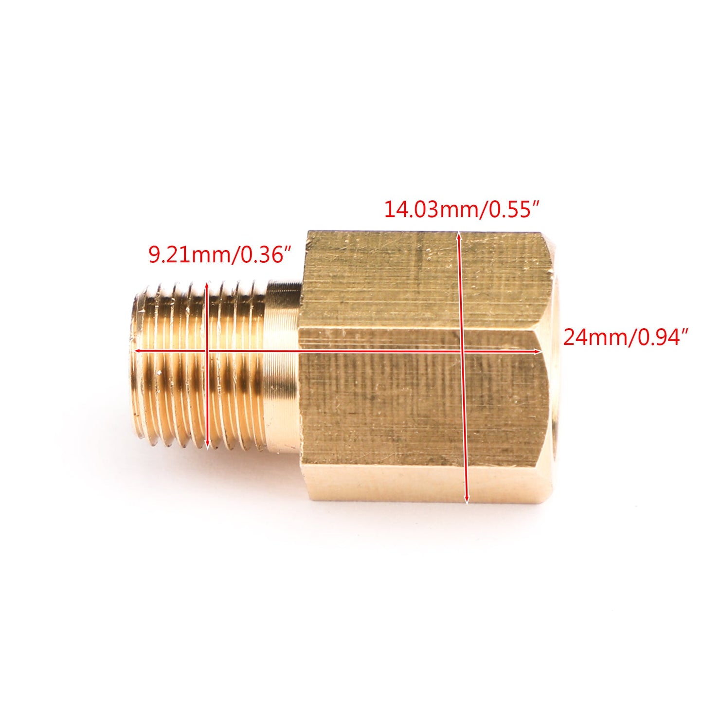 1/8 NPT Female To 1/8 BSPT Male Adapter Gauge Sensor Thread Oil Pressure Adapter YEL
