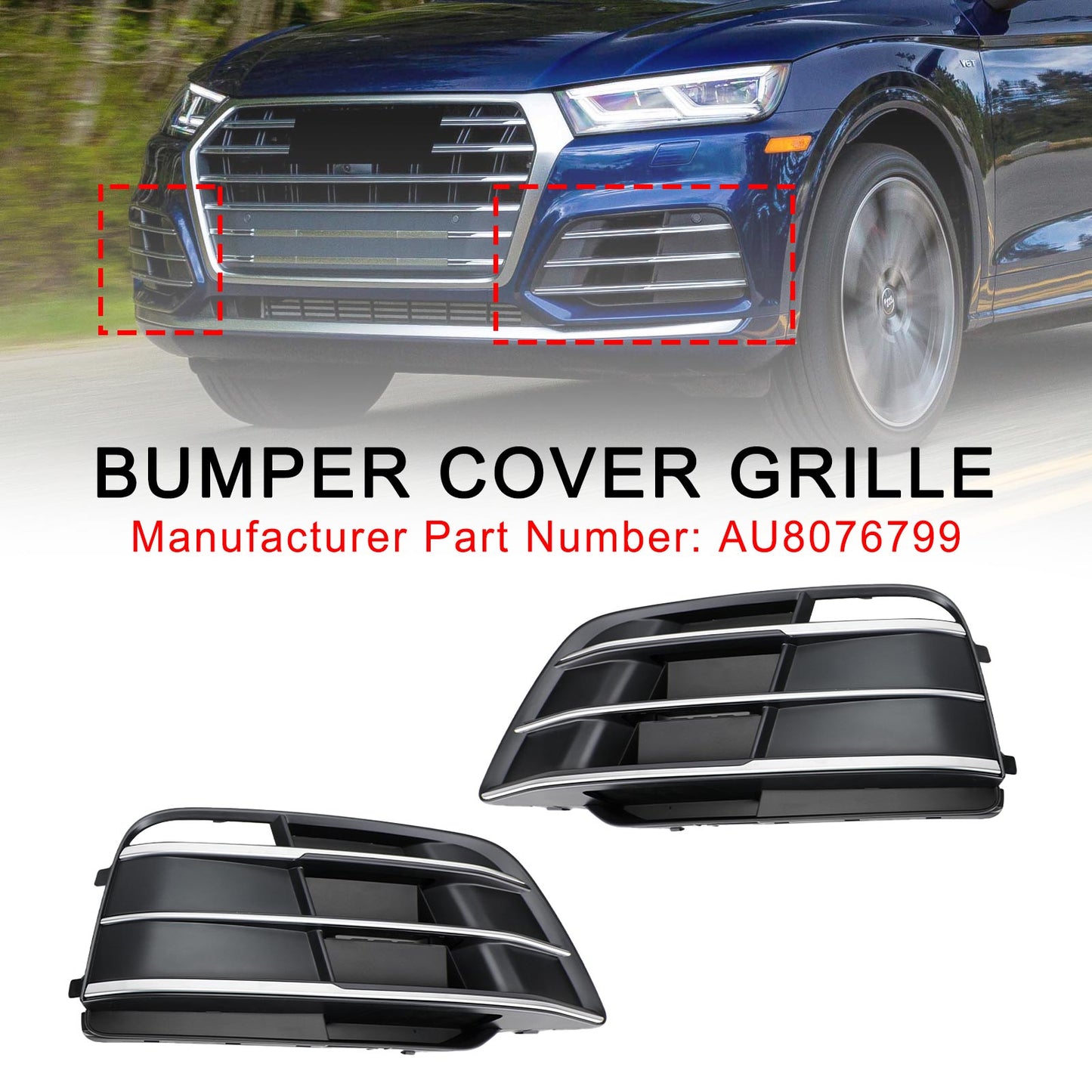 2018-2022 AUDI SQ5 Q5 Sline Pre-Facelift Front Bumper Grille Grill 80A807679MRU6