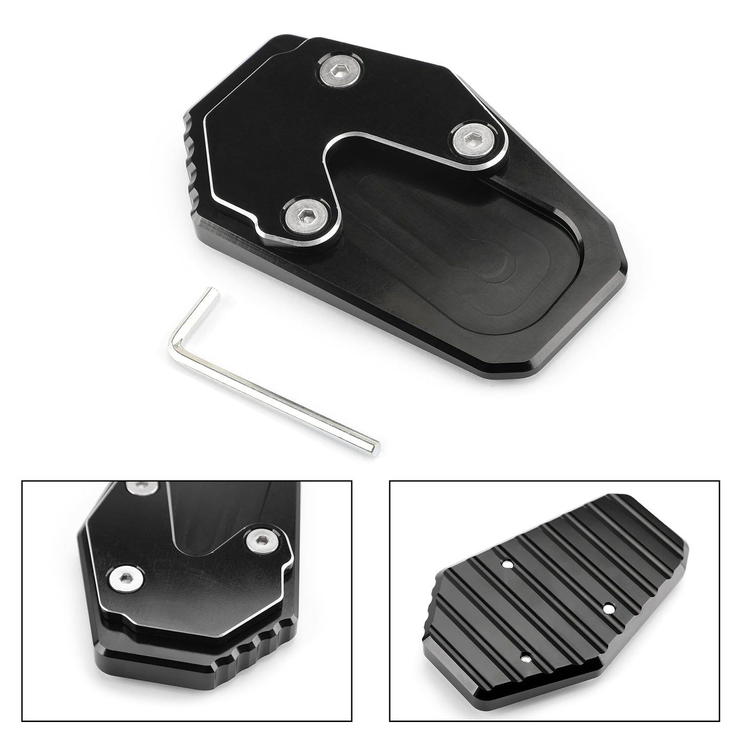 Motorcycle Side Stand Kickstand Pad Extension Plate For BMW R1200RT 14-15 Black