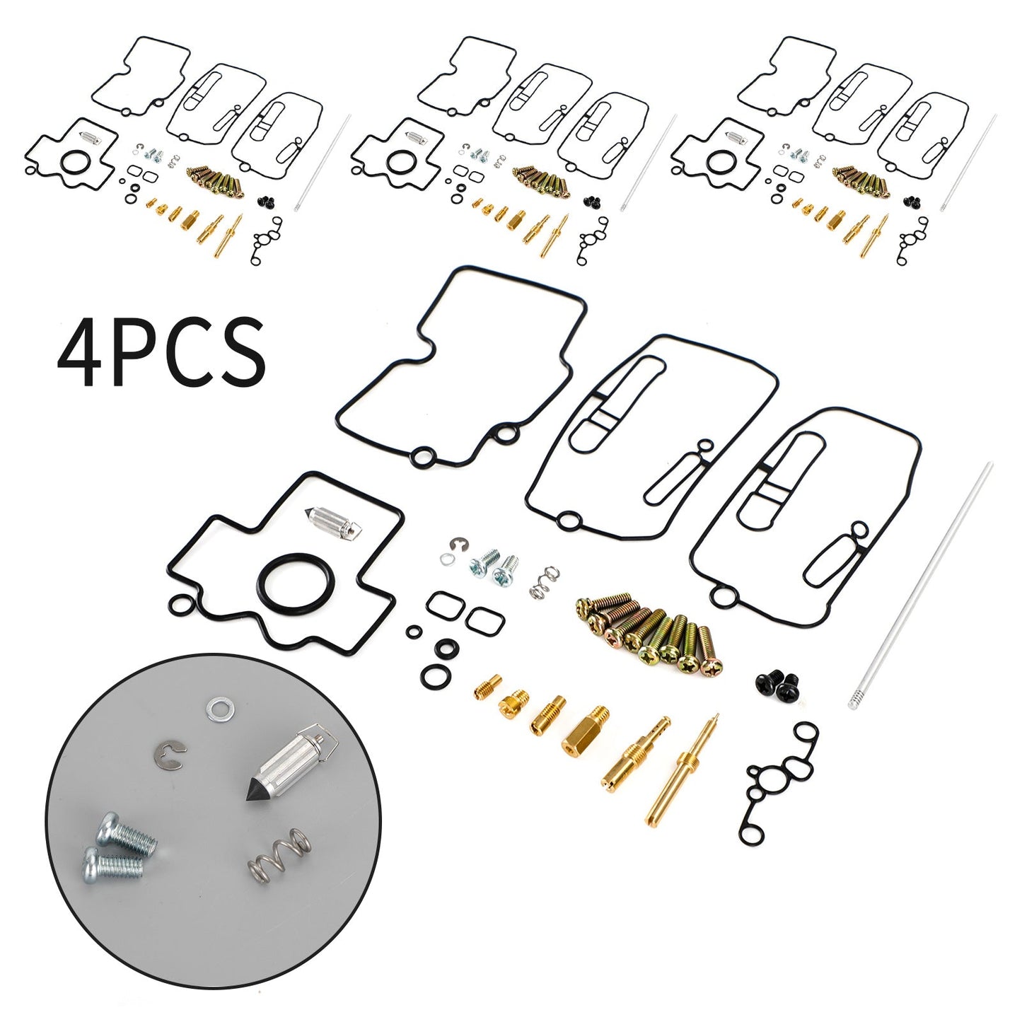 4X Carburetor Carb Rebuild Repair Kit fit for Yamaha YFZ450 2004-2009