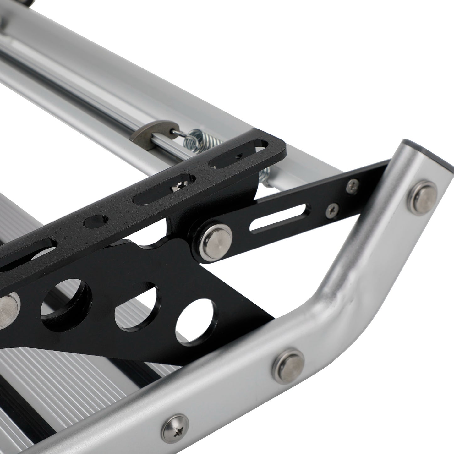 Aluminum Caravan Step Motorhome Step Compact One-Hand Expand or Collapse Foldaway Entry Step Collapsible for General RV