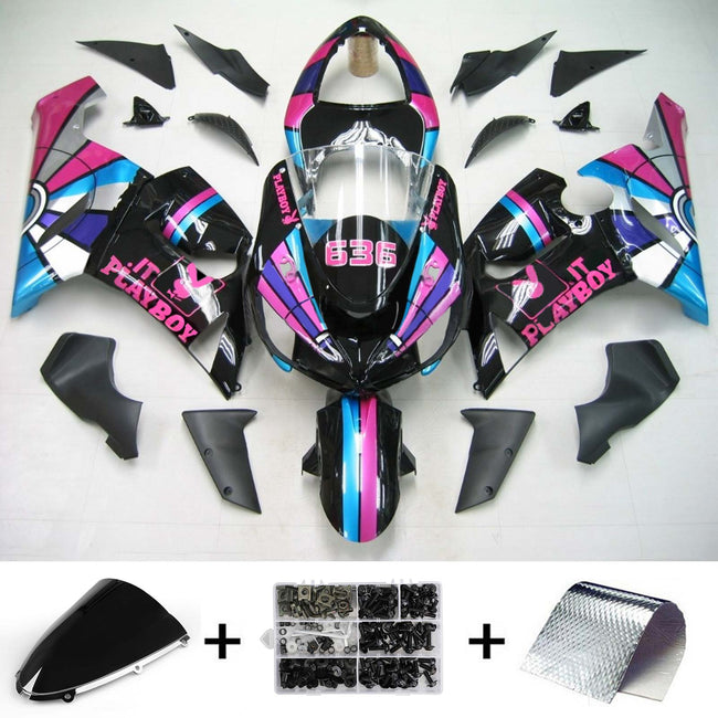 2005-2006 Kawasaki ZX6R 636 Amotopart Injection Fairing Kit Bodywork Plastic ABS #116