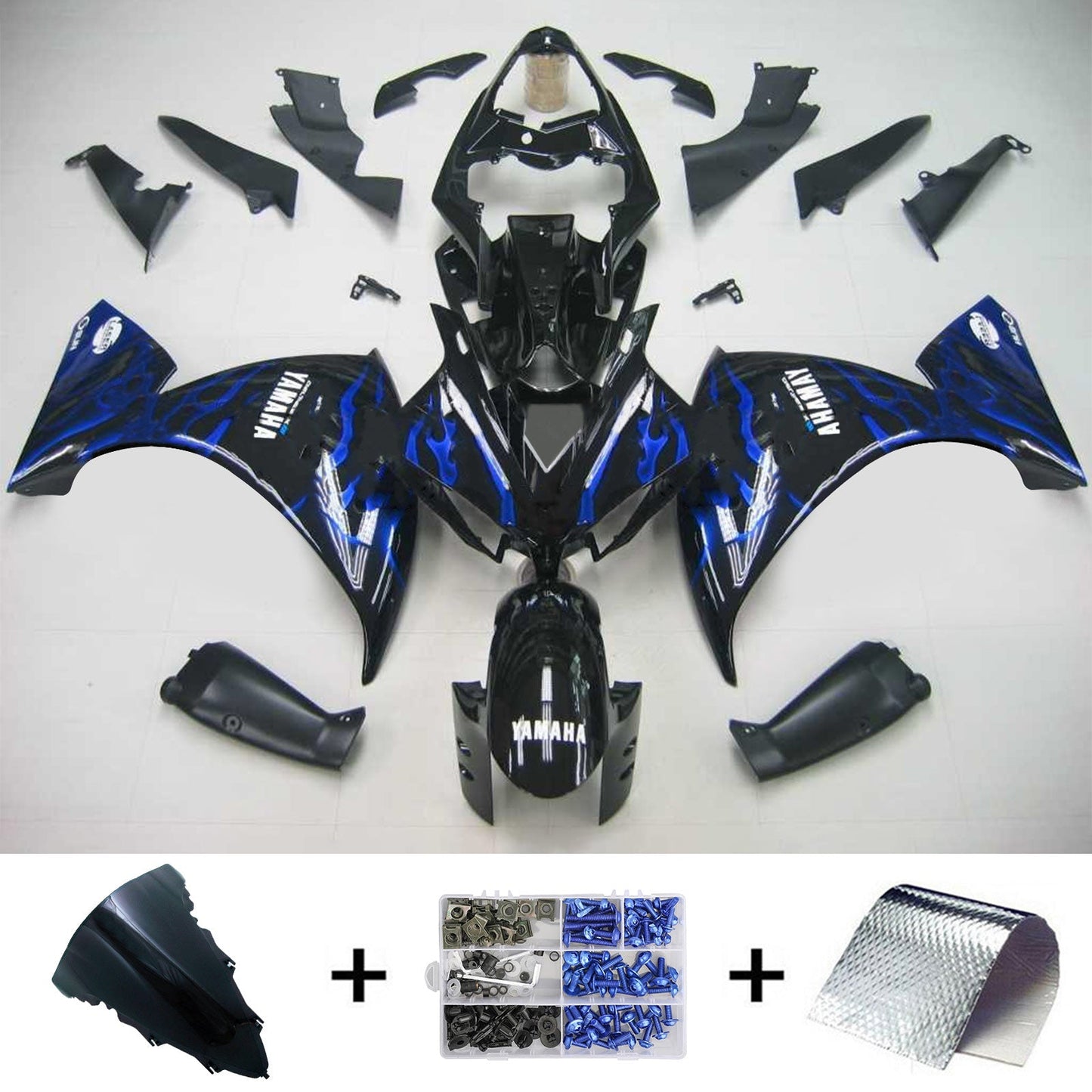 2012-2014 Yamaha YZF 1000 R1 Amotopart Injection Fairing Kit Bodywork Plastic ABS #105