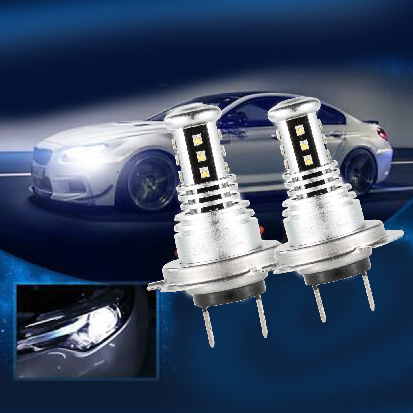 LED Headlight 6000K 2000W 300000LM Low Beam bulbs High Power