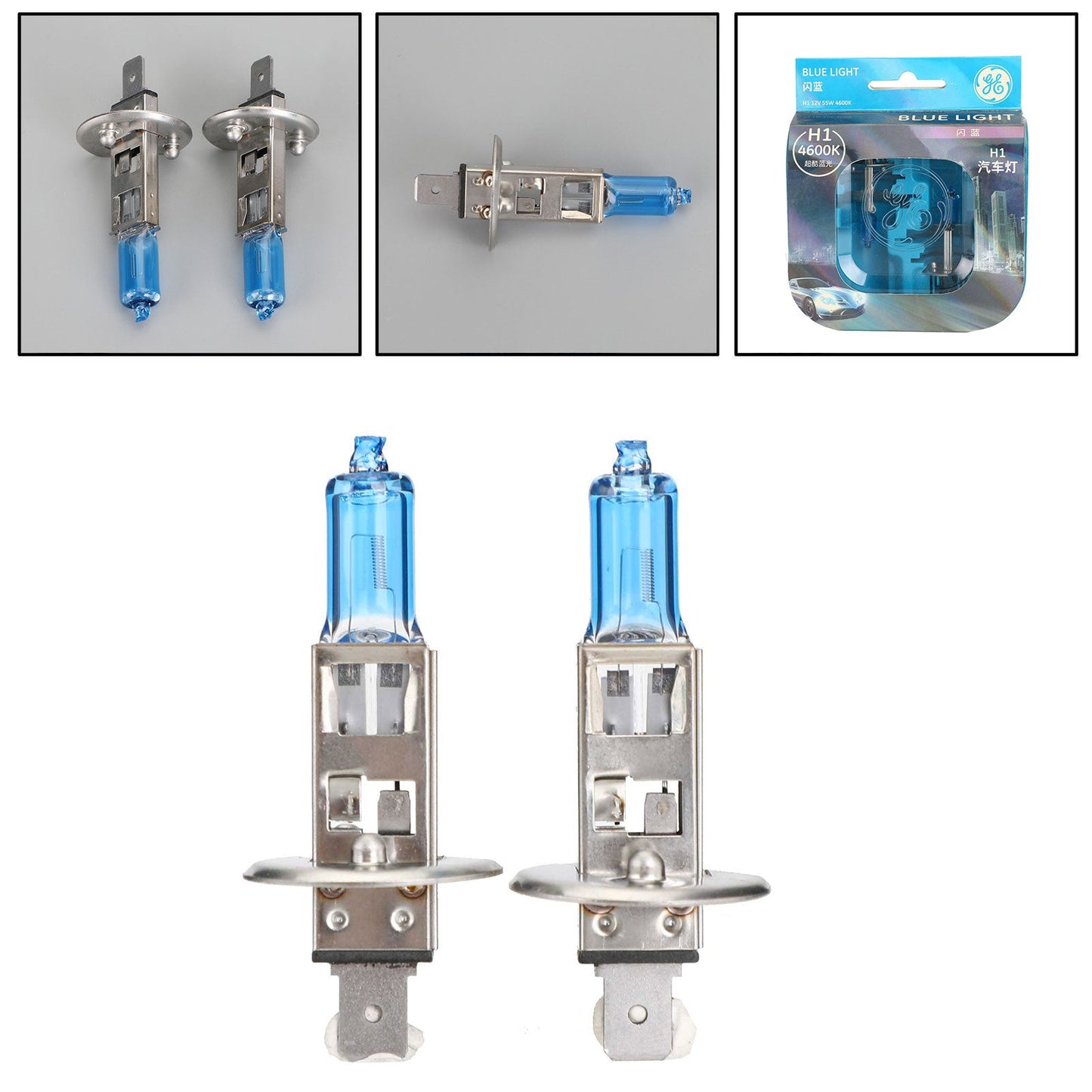 H1 Car Headlight For GE BLUE LIGHT 4600K 12V55W Cool Blue Light