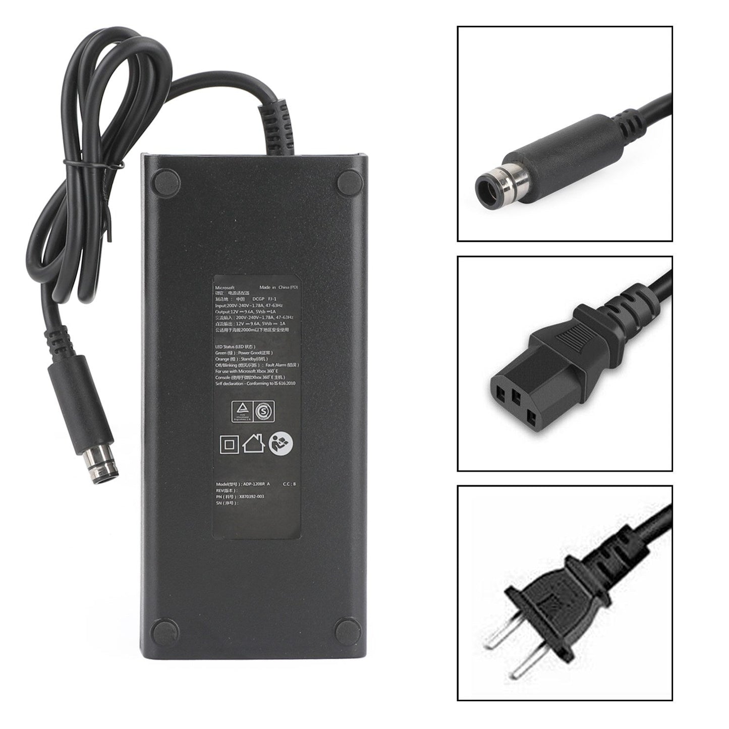 AC Adapter Brick Charger Power Supply Cord 115W Fit for Xbox 360 E US Plug
