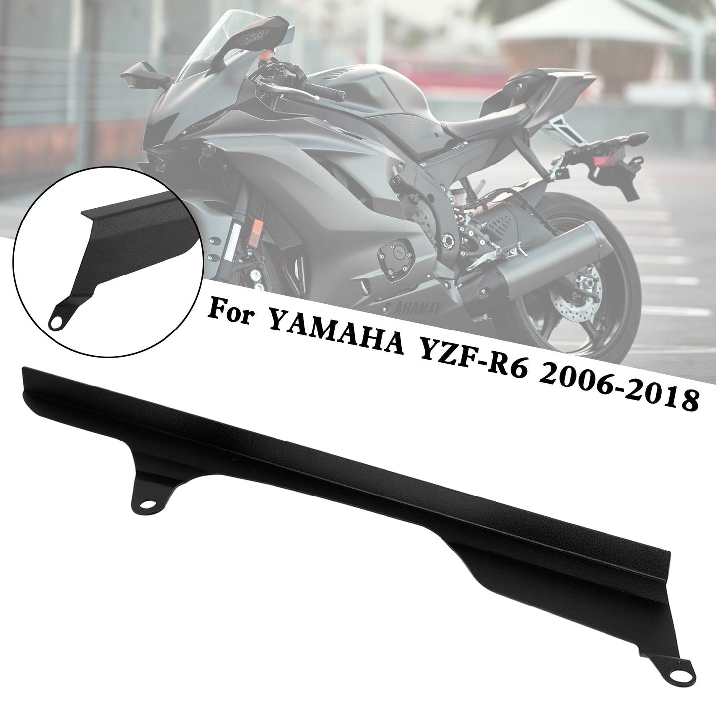 Rear Sprocket Chain Guard Protector Cover For YAMAHA YZF R6 2006-2018 Black