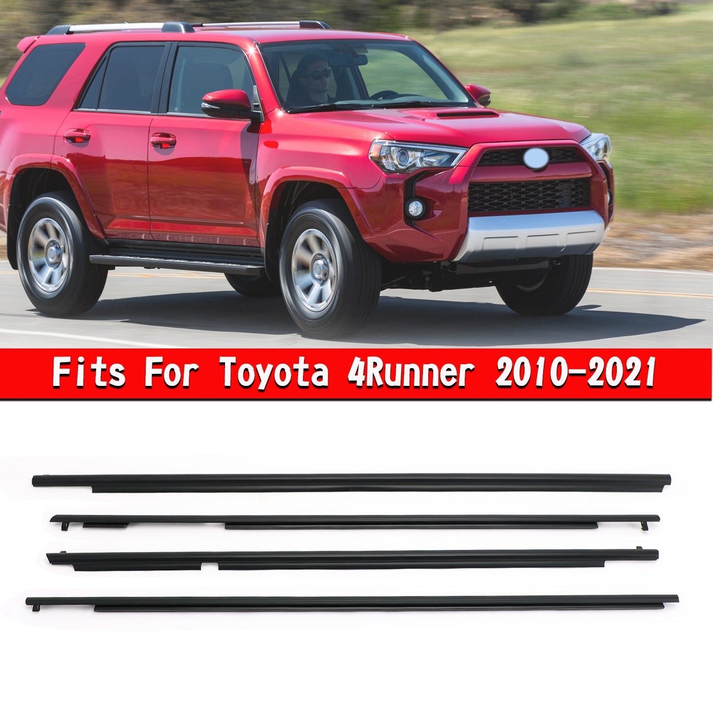 Car Outside Window Weatherstrip Seal Belt Moulding For Toyota 4Runner 2010-2021