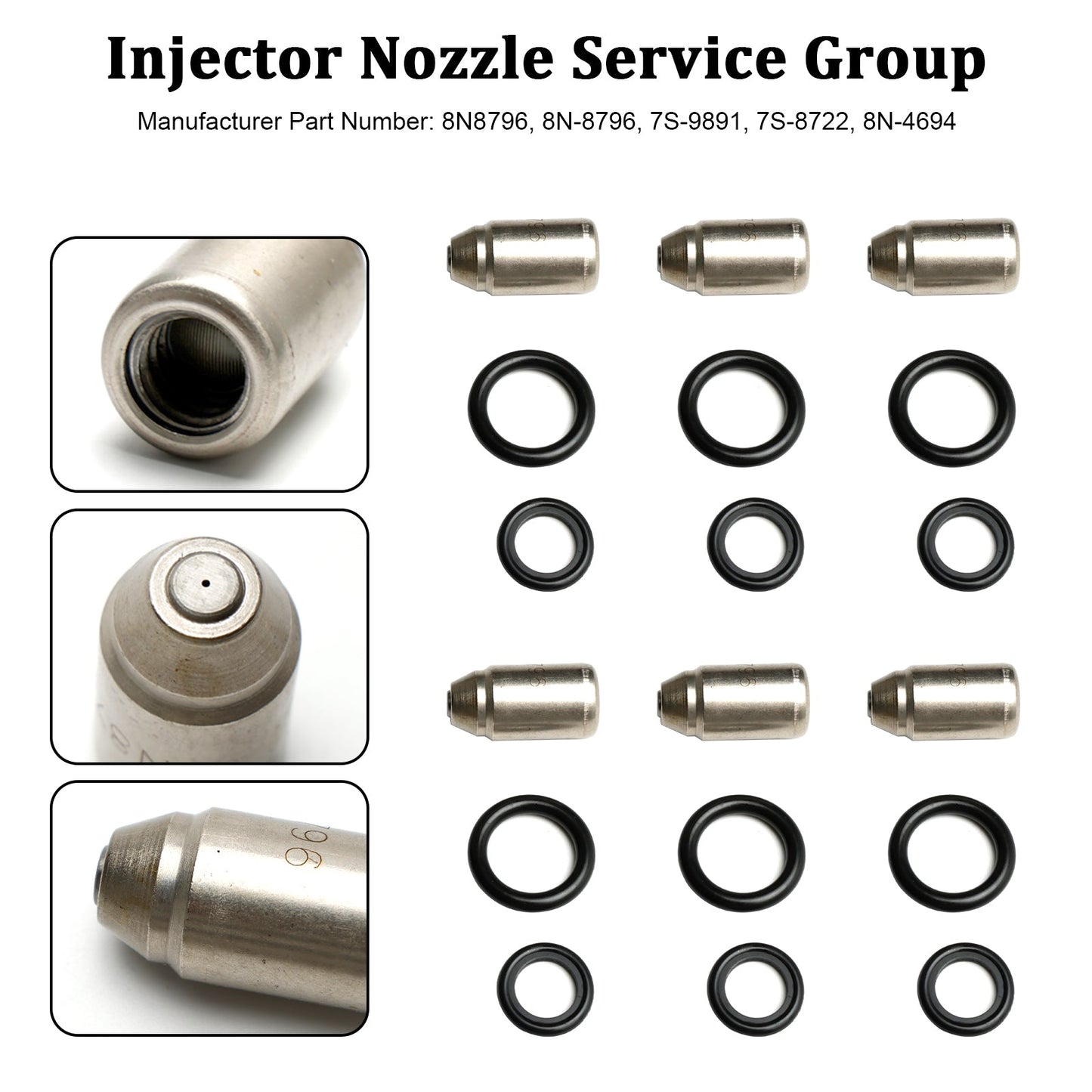 8N8796 6PCS Injectors Nozzle Service Group Fit Caterpillar 3304 3306 D330C D333C 7S-9891 7S-8722 8N-4694