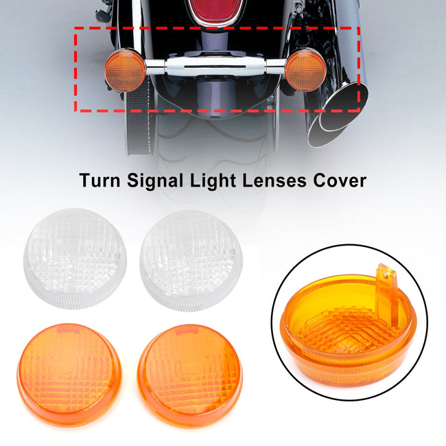 Turn Signal Light Lenses Cover For Honda Shadow Spirit VT750 Vulcan VN Amber