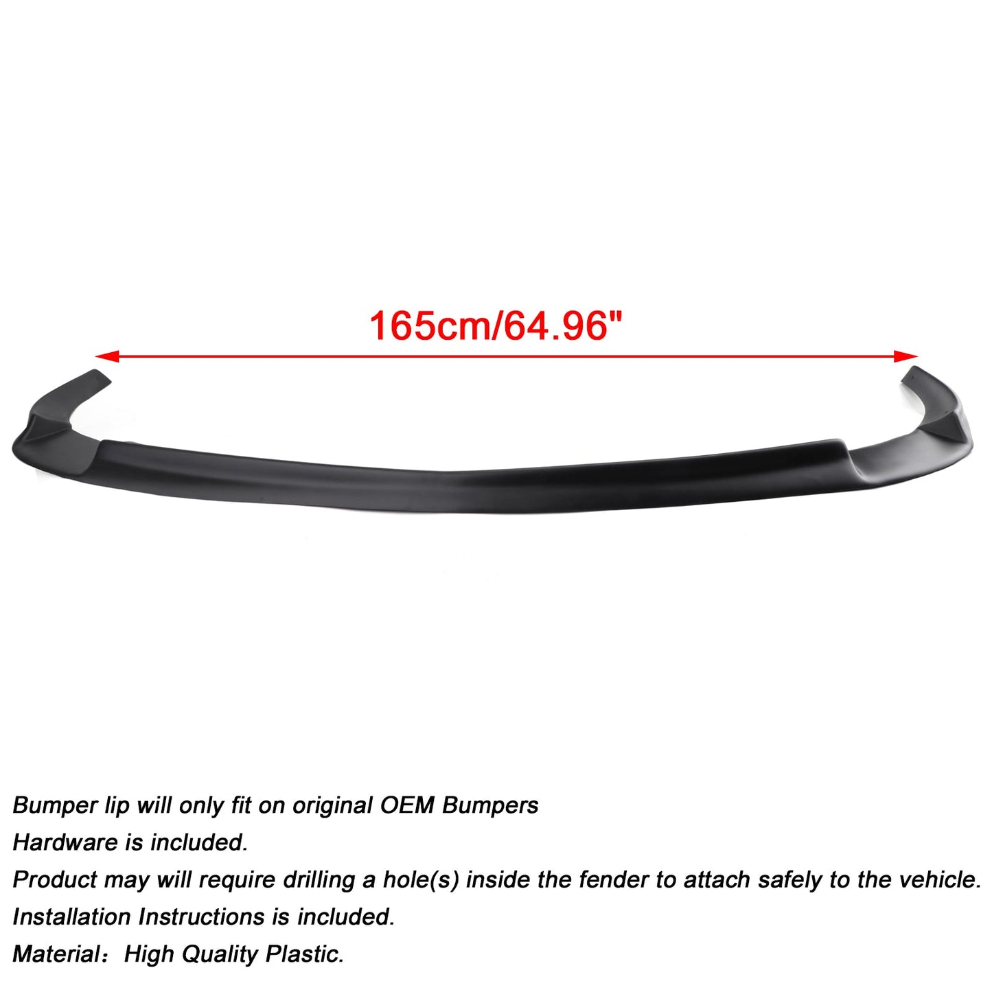 Front Bumper Lip Splitter Spoiler Kit Fit For 2005-2013 Chevy Corvette Base C6 Models Only