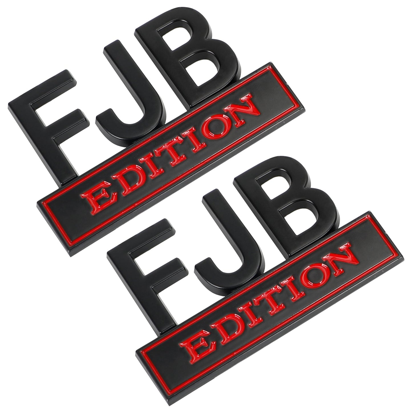 2× FJB EDITION 3D Emblem Badge Truck Car Decal Bumper Sticker Black & Red