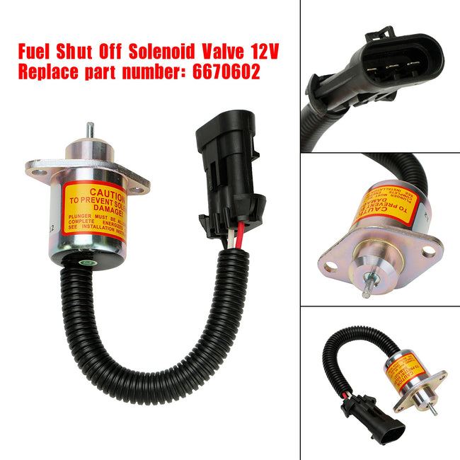 6670602 Fuel Shut Off Solenoid Valve For Bobcat Loader(s) 463 553 S70 S100 12V