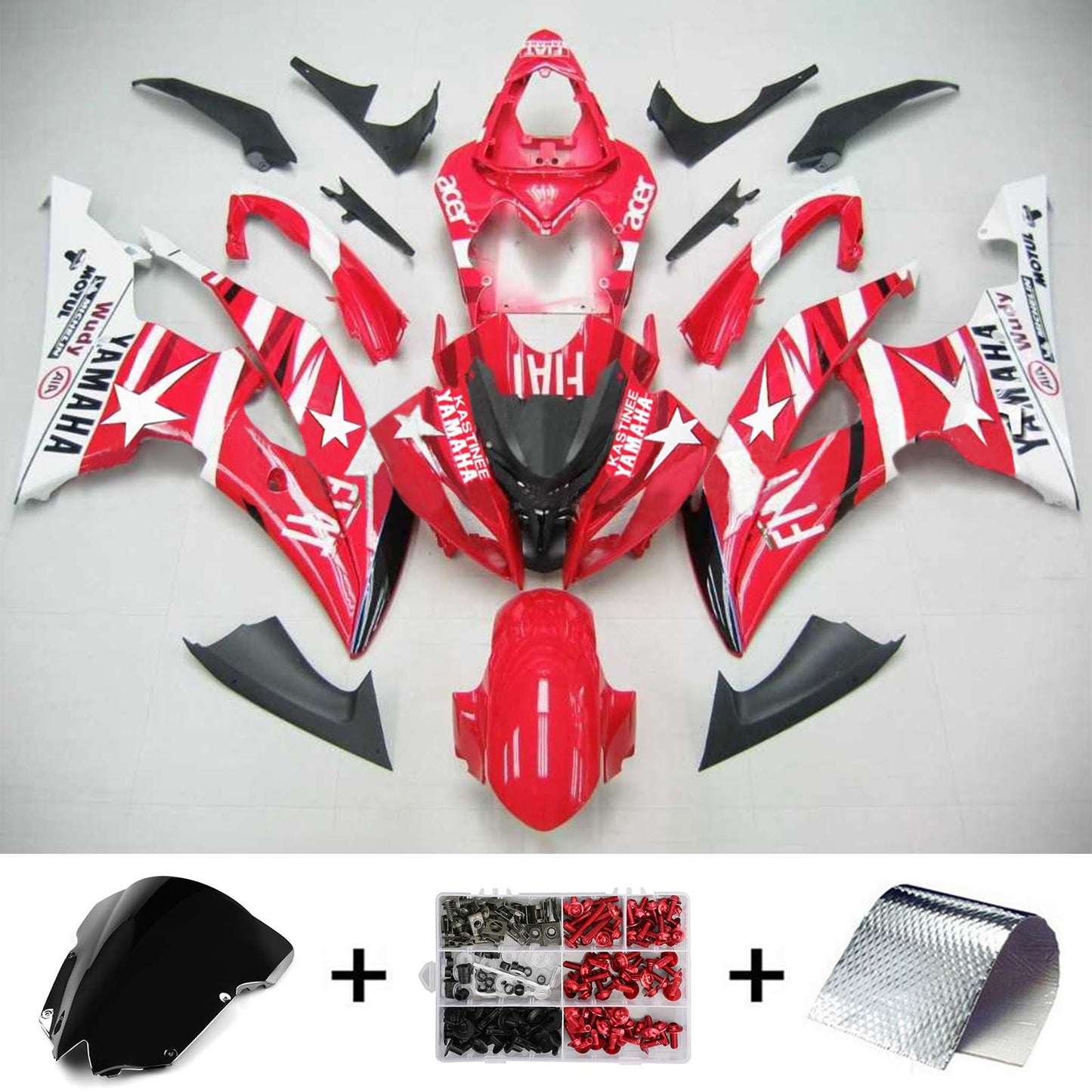 2008-2016 Yamaha YZF 600 R6 Injection Fairing Kit Bodywork Plastic ABS #104