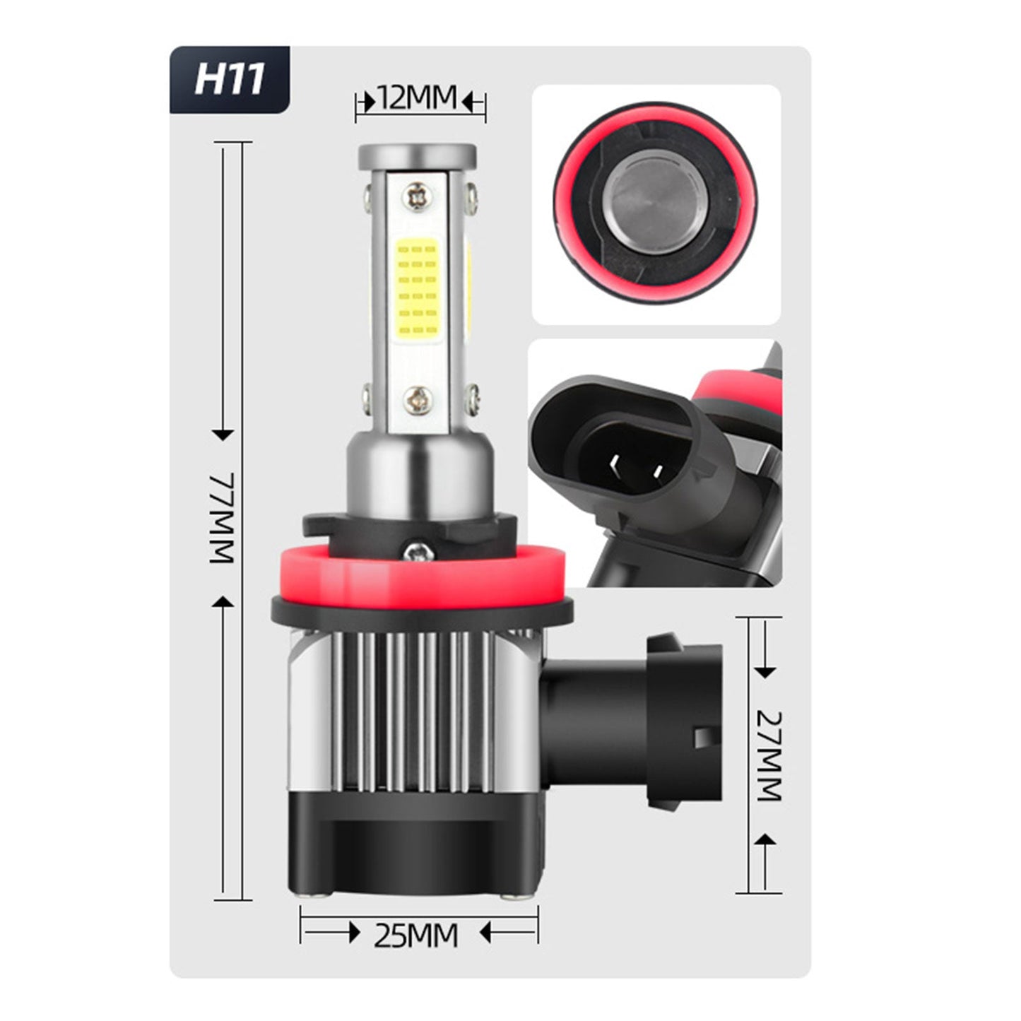 2x H4/HB2/9003 LED Headlight Low Beam Bulbs Conversion High Power 5000LM 25W