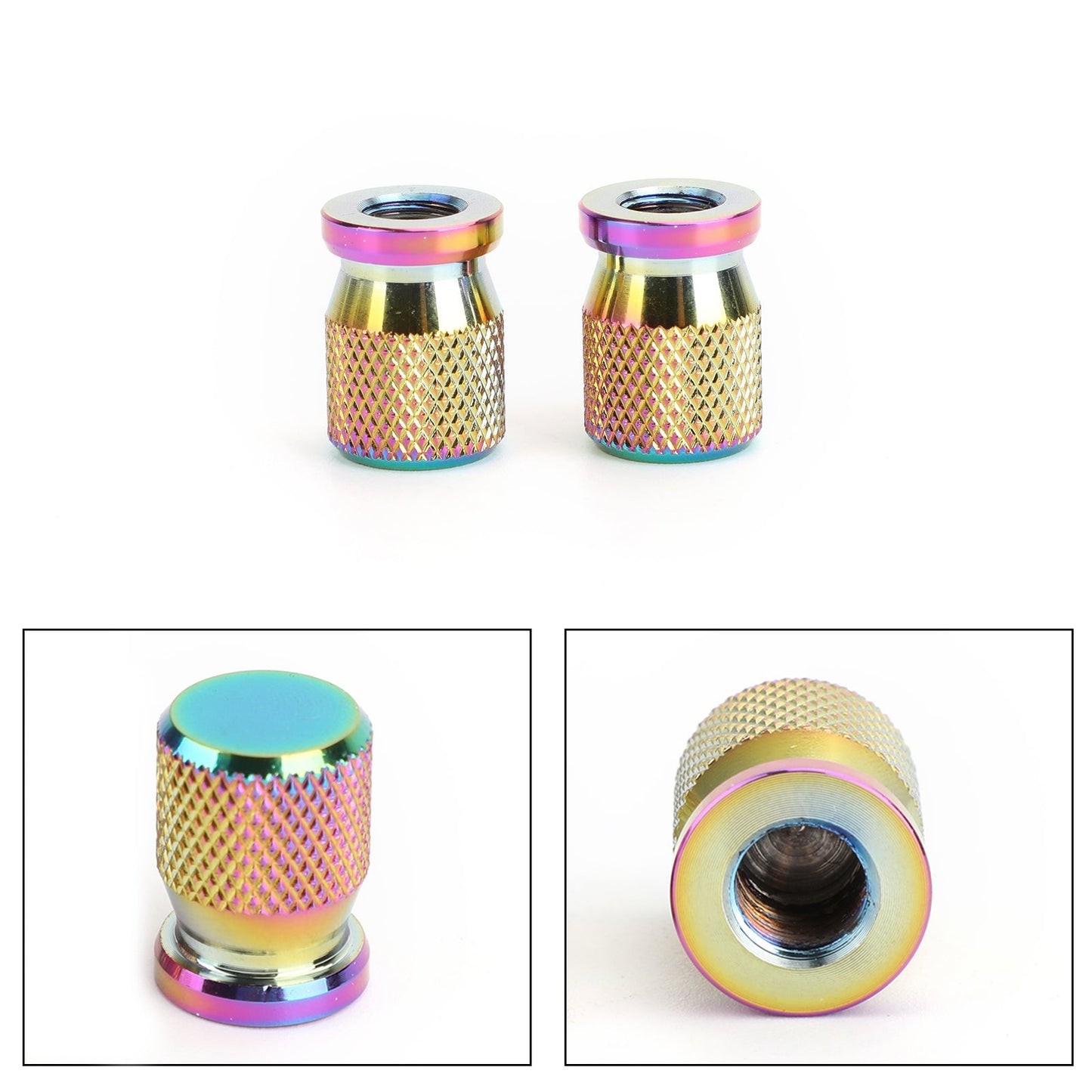 CNC Burnt Titanium Tire Valve Cap Cover Wheel Decoration Accessories 2pcs