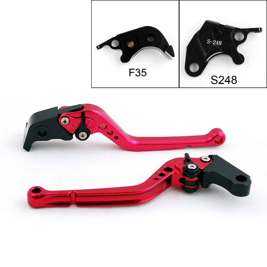 Long Brake Clutch Levers For Suzuki GSXR600 GSXR750 GSXR 750 04-05 Black