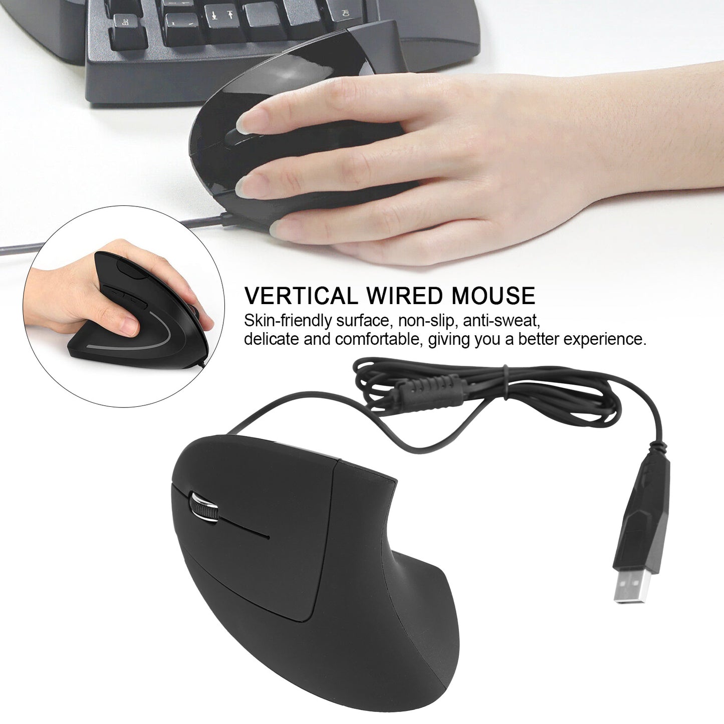 4 DPI 1000-1200-1600-2400 Wireless Ergonomic Optical Vertical Mice Laptop PC