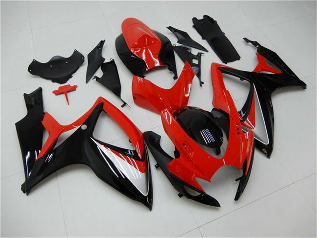 2006-2007 Suzuki GSXR600 750 Red Black Fairing Kit by Amotopart Fairings