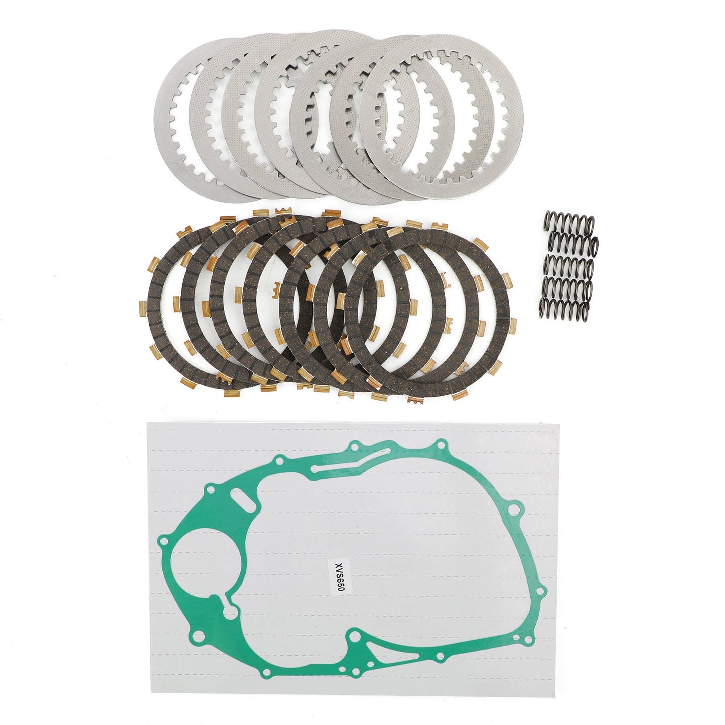1998-2003 & 2005-2011 Yamaha V Star 650 XVS650 Clutch Plate Kit - Friction & Steel Plates