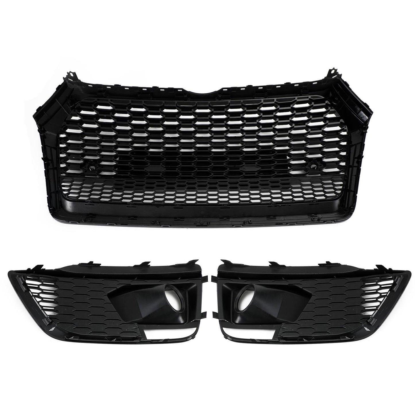 2018-2020 Audi Q5 SQ5 RSQ5 Front Honeycomb Mesh Grill + Fog Lamp Grille