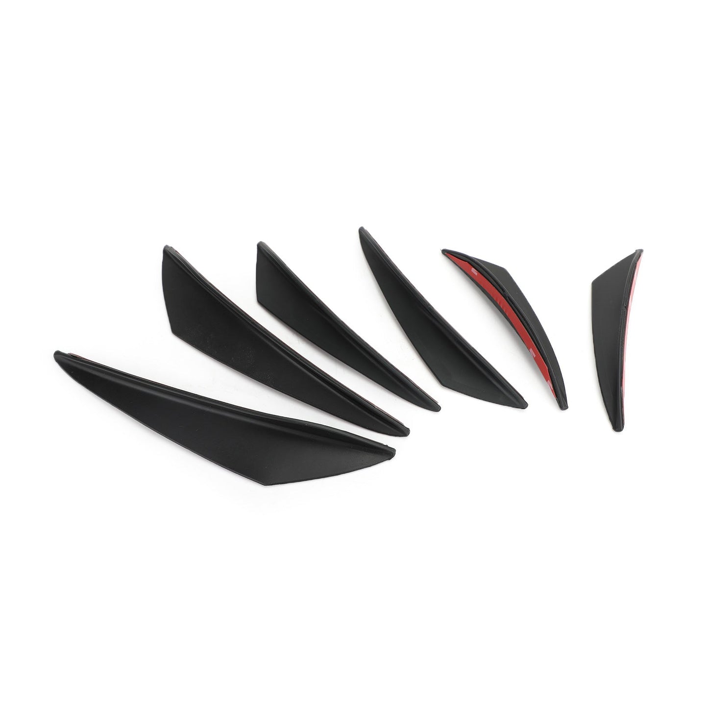 6pcs Universal Car Front Bumper Fins Spoiler Canards Refit Carbon Fiber Look