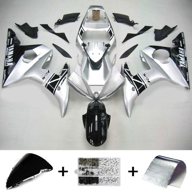 2005 Yamaha YZF 600 R6 Amotopart Injection Fairing Kit Bodywork Plastic ABS #109