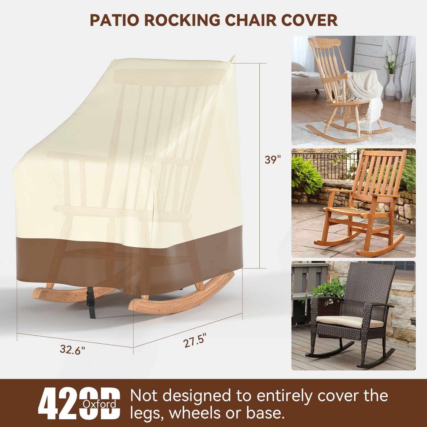 Patio Rocking Chair Cover Rocking Chair Covers for Outdoor Furniture Waterproof