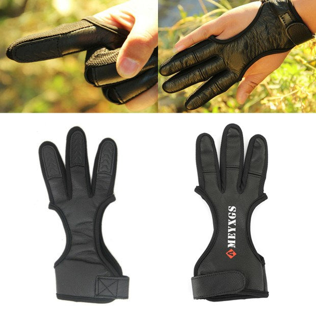 Finger Glove Tab Protector Huntin Leather Gear 3 Guard Bow Archery Traditional