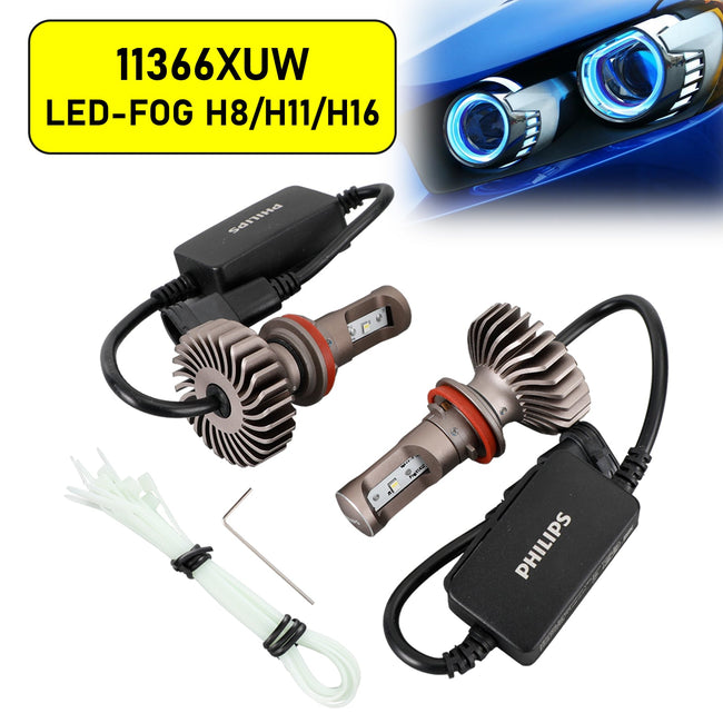 For Philips 11366XUWX2 X-tremeUltinon LED-FOG H8/H11/H16 12V16W +250% 5800K