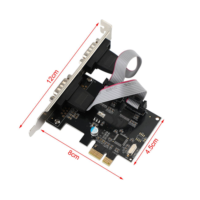 PCIE To RS232 2-Port Serial WCH382 Chip PCI-Express Extender Board Adapter Card