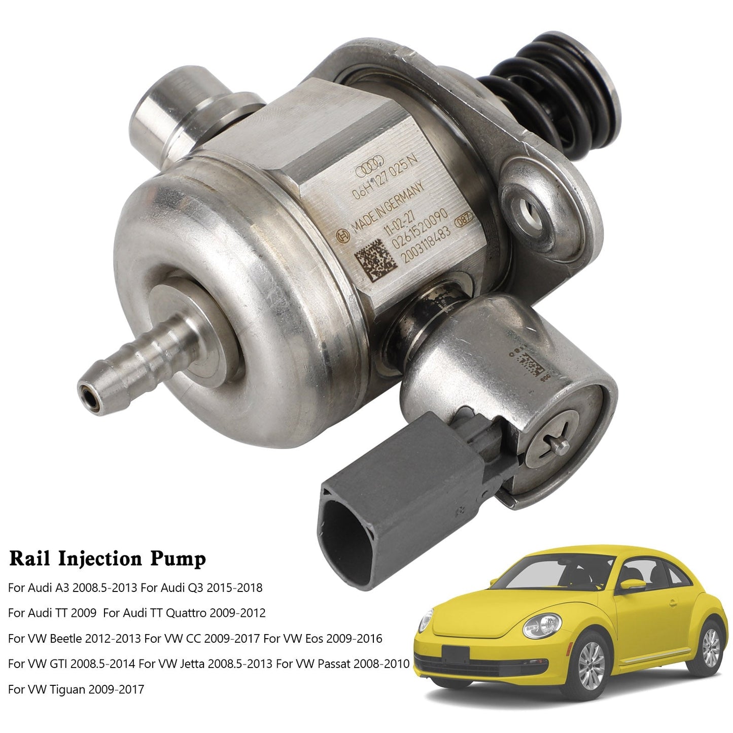 VW Beetle 2012-2013 / VW Eos 2009-2016 High Pressure Fuel Pump 06H127025N